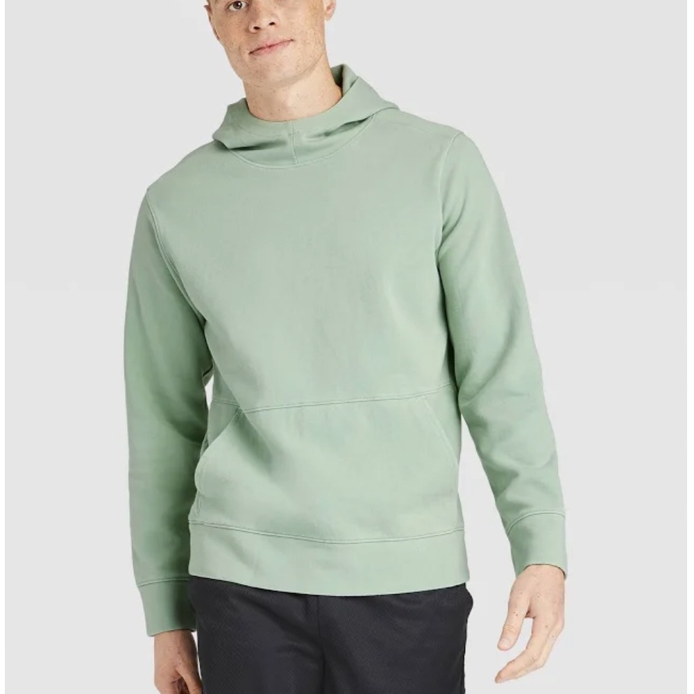 Men's Premium Washed Fleece Hoodie - All in Motion Light Green M NWT